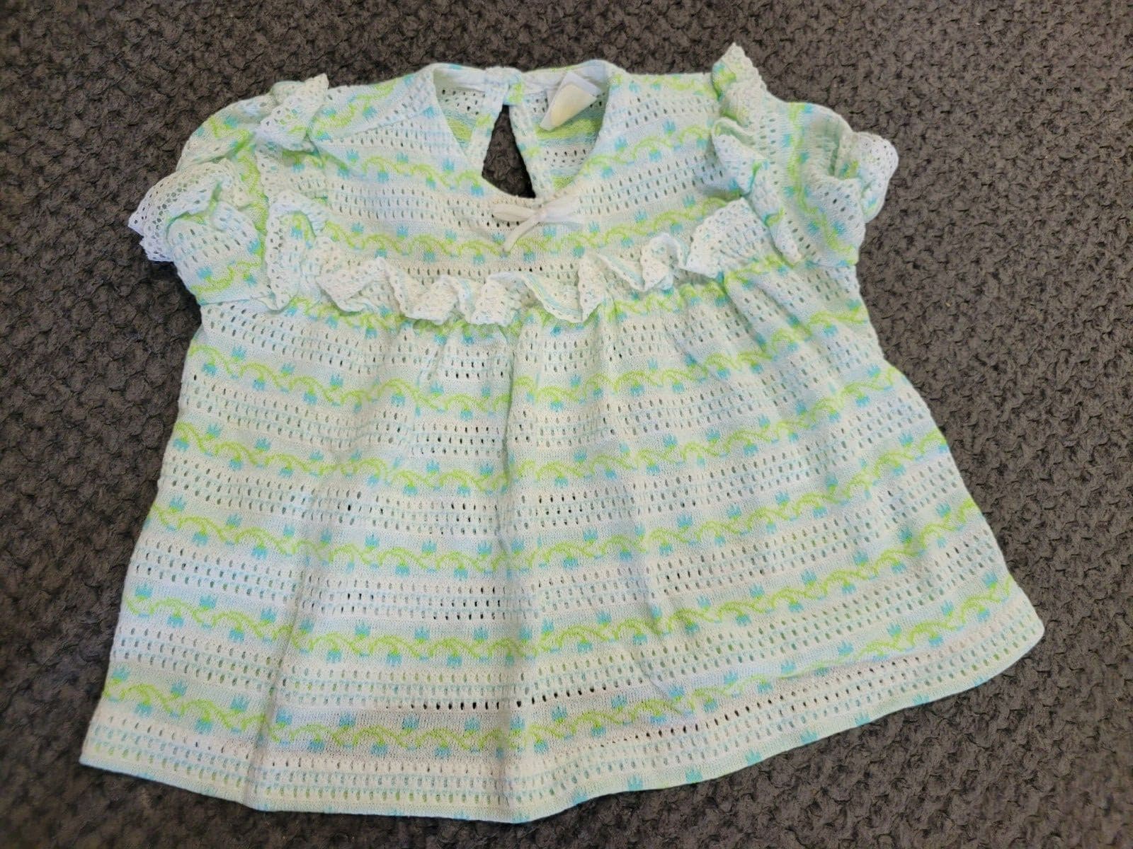 Vintage 80s Buster Brown Kmart Green Shirt Pants Size 12-18mo Toddler Girl Set 5