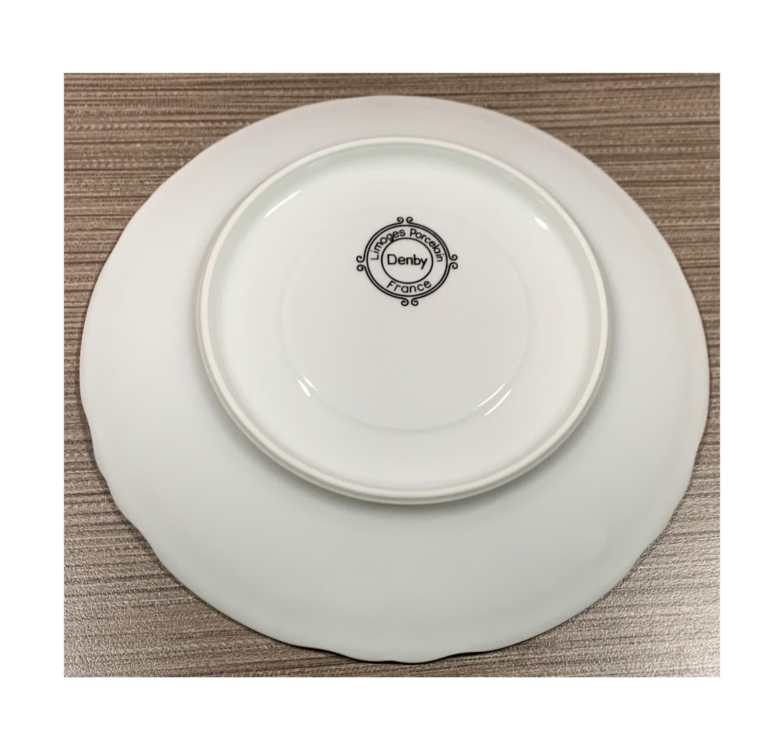 SCALLOPED EDGE GARDEN FLOWERS DEMITASSE CUP SAUCER BY DENBY LIMOGES FRANCE 6