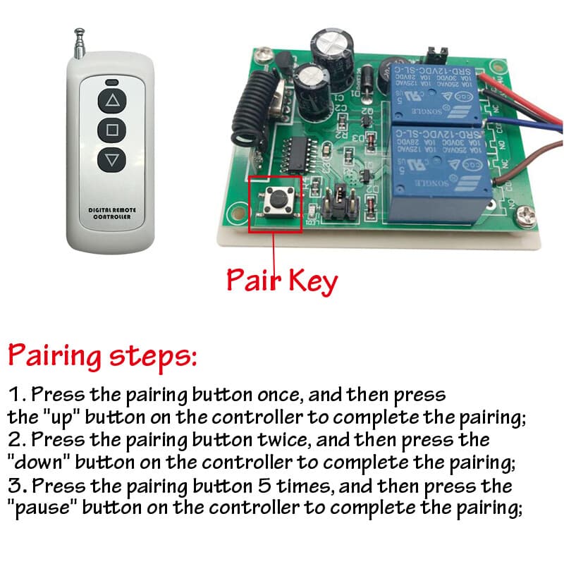 12V 24V Motor Linear Actuator Wireless Remote Controller Forward Reverse Control 6
