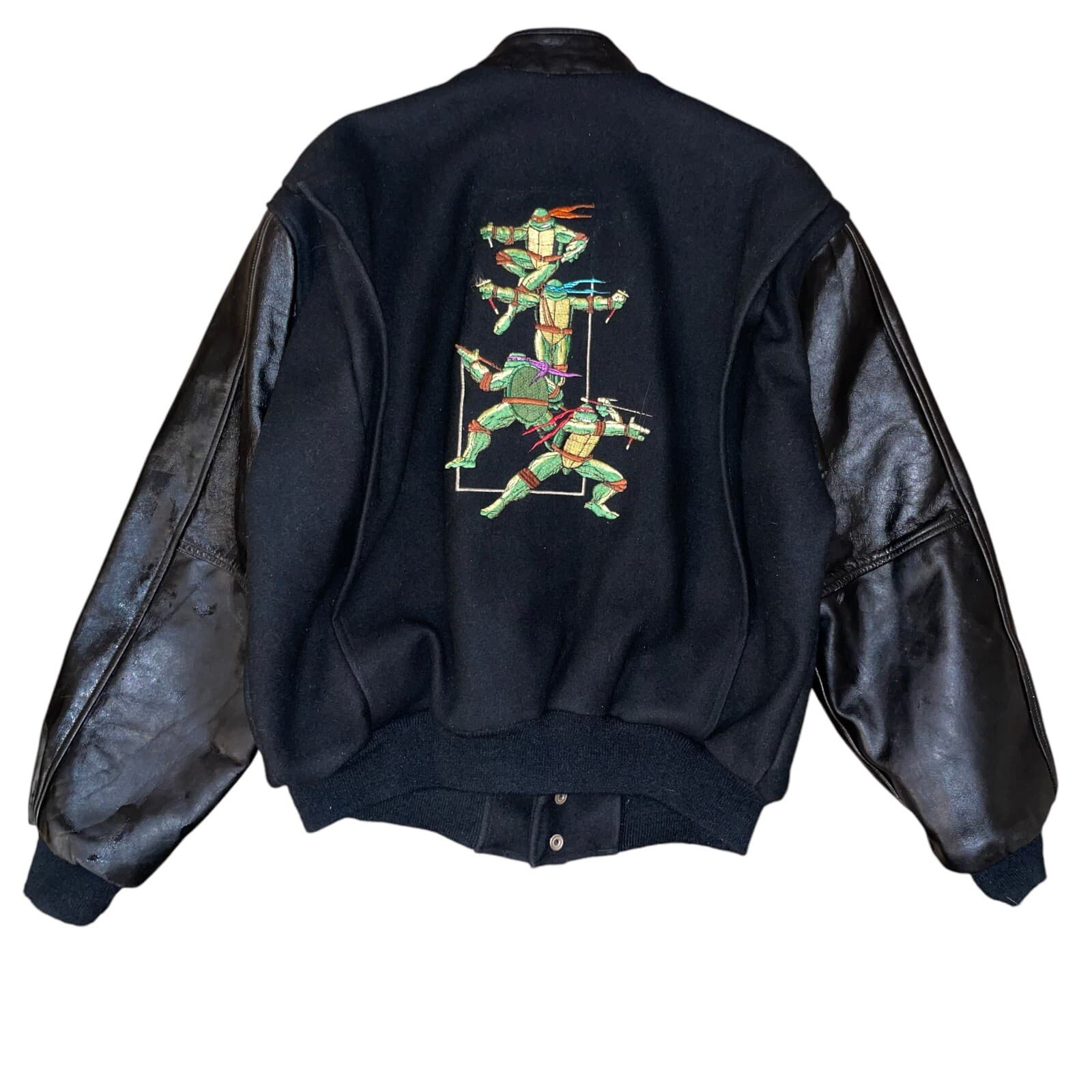 Vintage Teenage Mutant Ninja Turtles Jacket Size L TMNT 1990 Film Cast Crew Gift