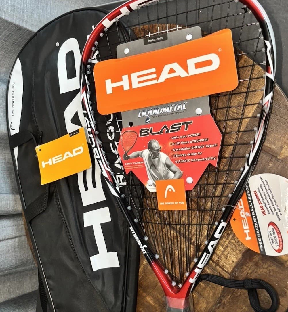 Head Liquidmetal Racquetball Racquet Red Mega Blast NEW With Black Bag