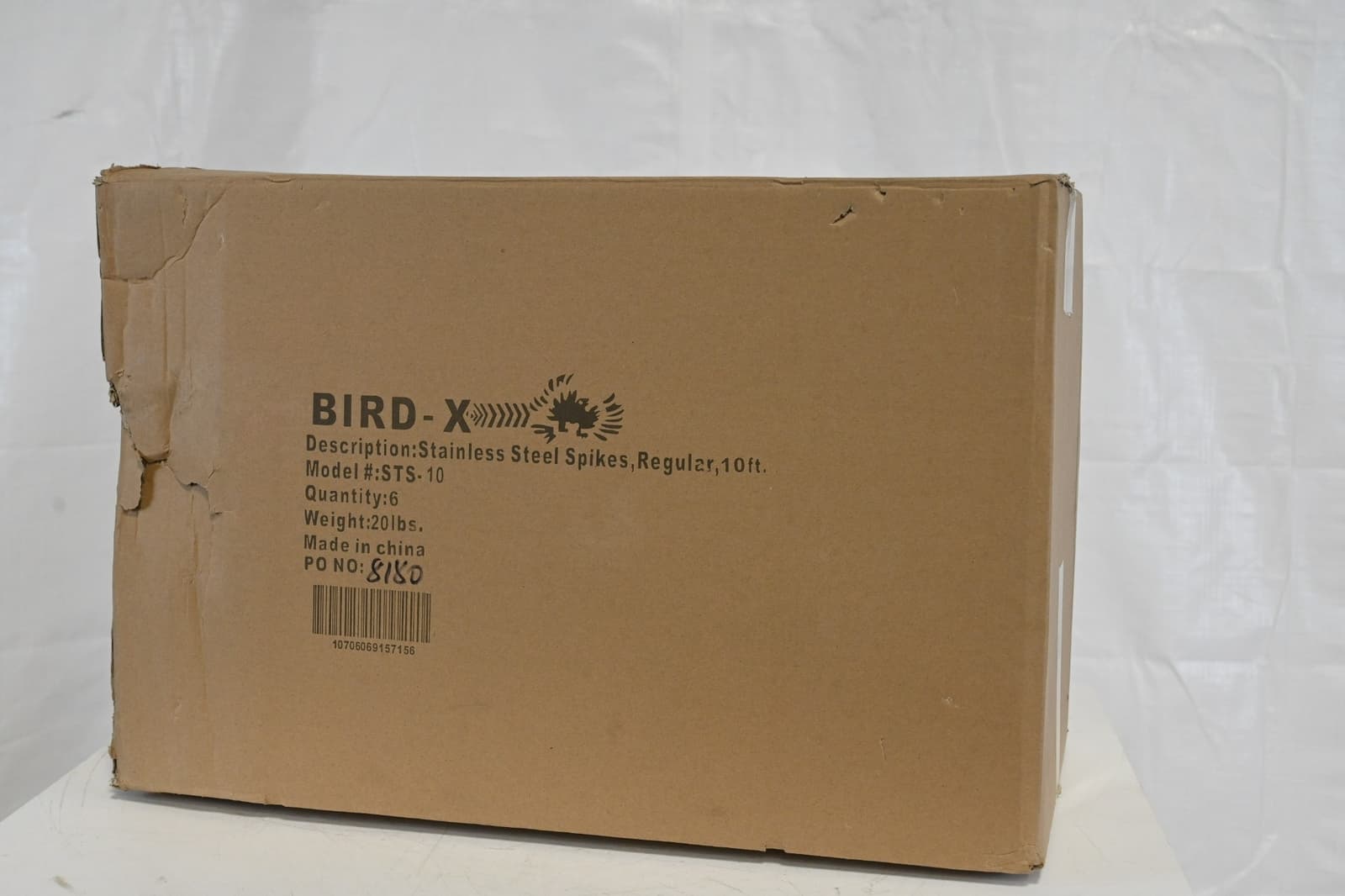 Bird-X STS-10 Bird Repellent Stainless Steel Spikes, 10 ft, 5" W, 4 1/2" H, PK 6 6