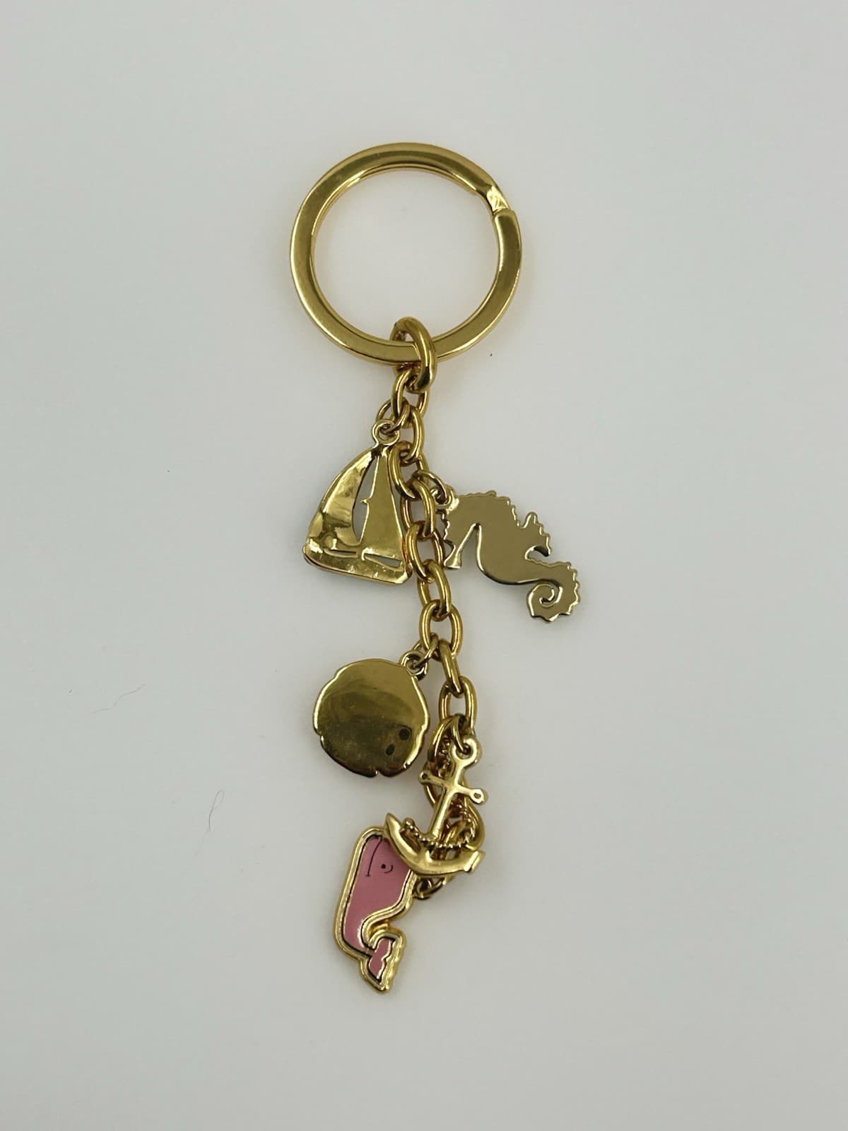 Vineyard Vines Nautical Whale Charm Gold Tone Sailboat Anchor Seahorse Keychain 3