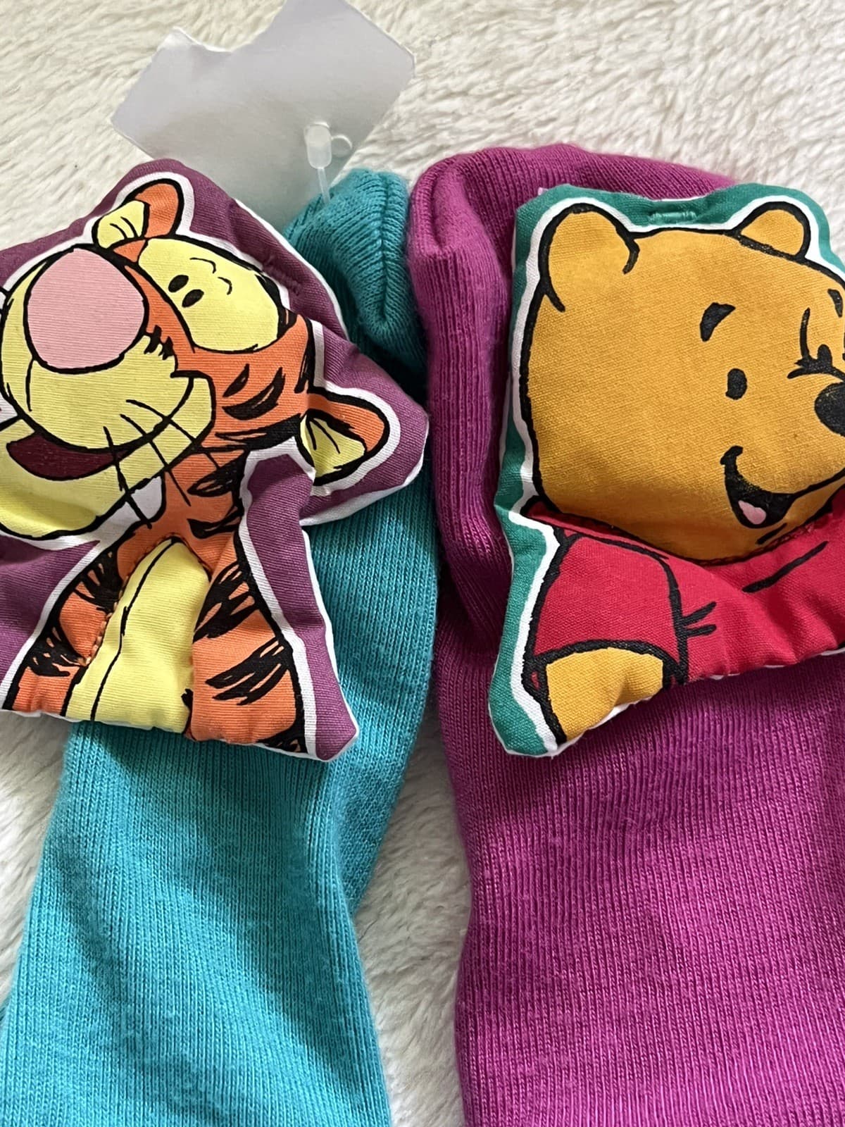 Vtg 1998 Winnie The Pooh Foot Rattles Tigger Socks 2