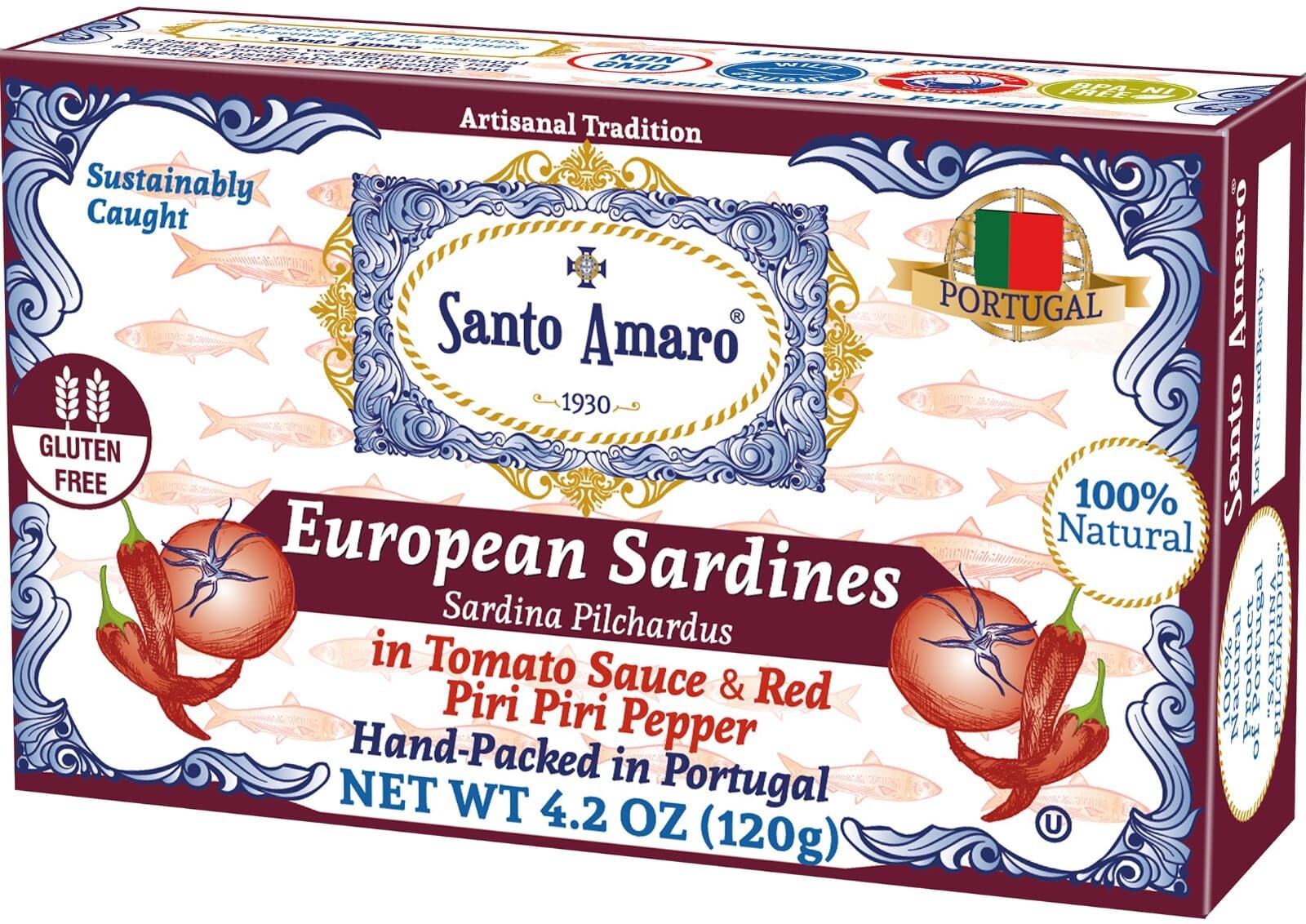 12 Pk Santo Amaro Piri Piri Spicy Wild Sardines in Tomato Sauce (120g/un) 4