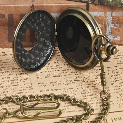 Obsidian Scrying Mirror, Natural Healing Crystal Obsidian Mirror Pocket Watch-3 5