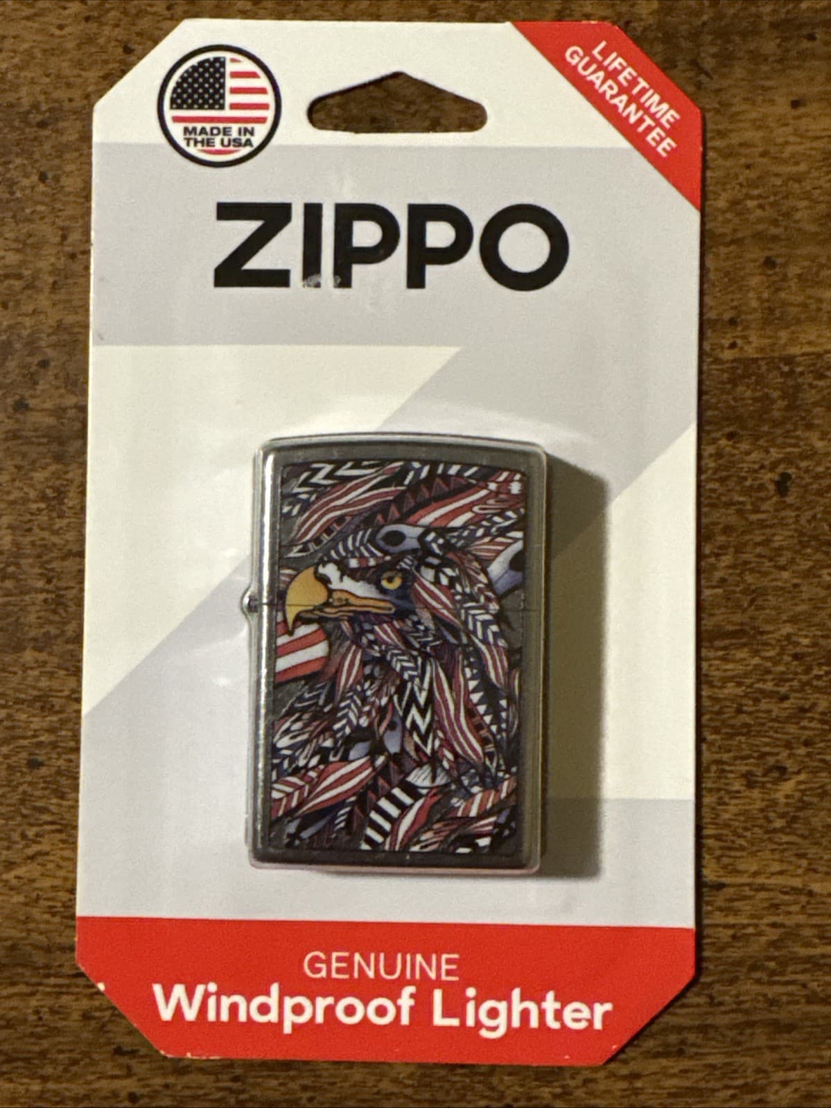 NEW Zippo Wind proof EAGLE-Flag Cigarette Lighter-Patriotic-Made In USA 2