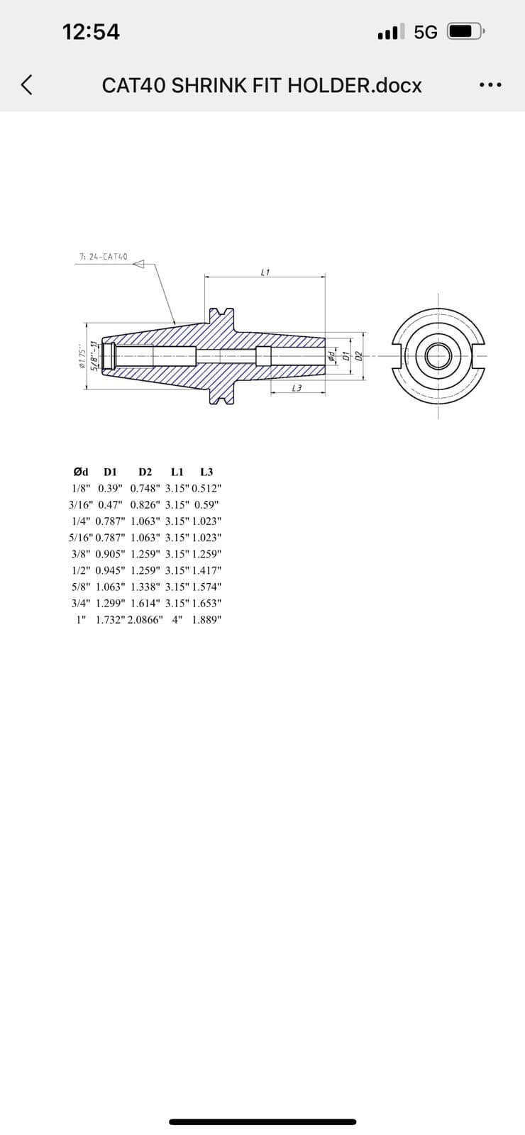 CME 1/2" Shrink Fit CAT40 end mill holder G2.5/25000RPM-new CAT40-CSKF 2