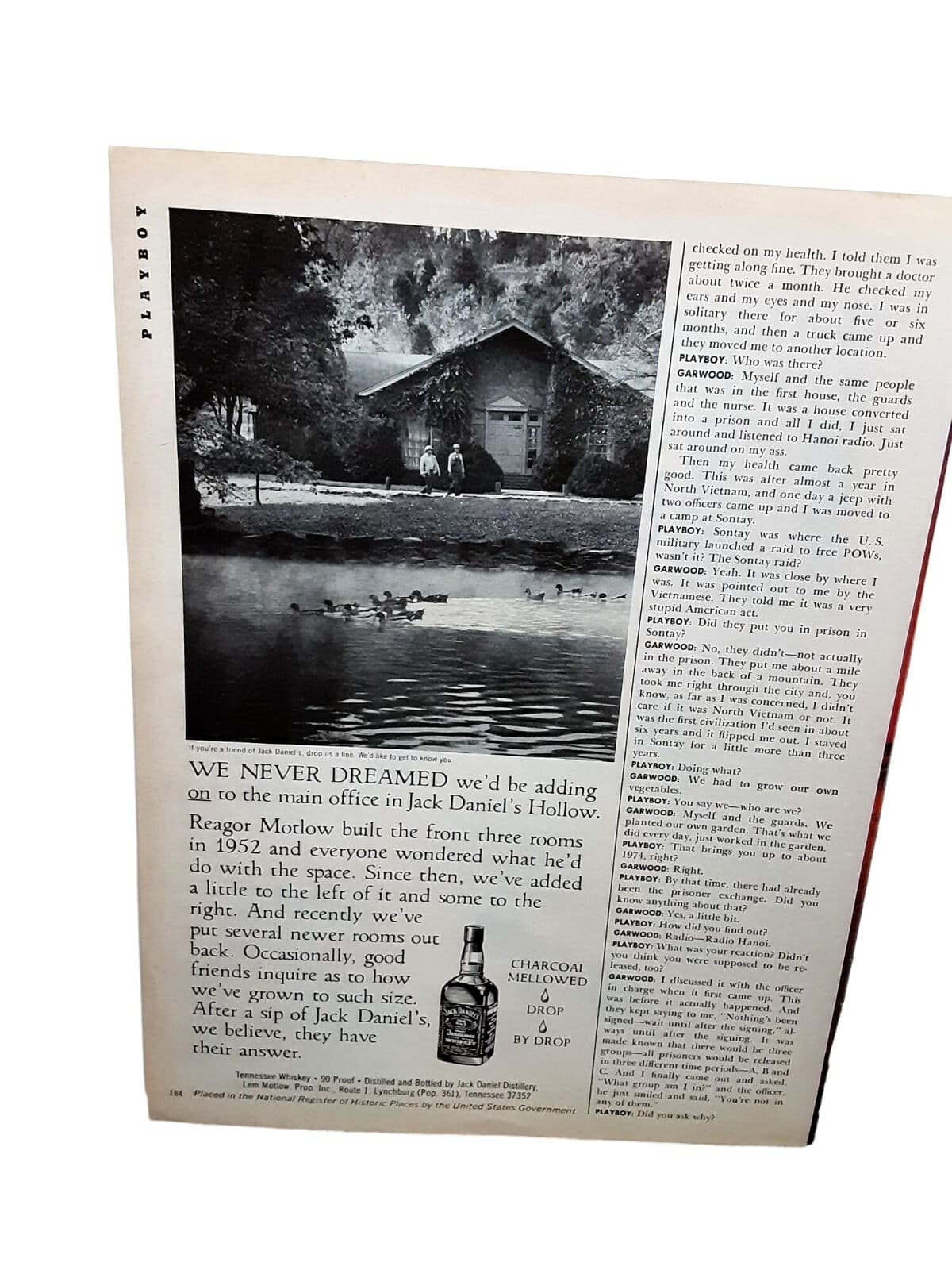 1981 Jack Daniels Whiskey Reagor Motlow Hollow Original Print Ad vintage