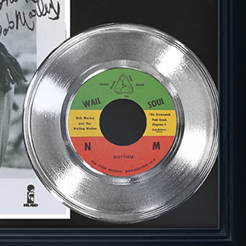 Bob Marley "Rhythm" Framed Silver Reproduction Signed Record Display 3