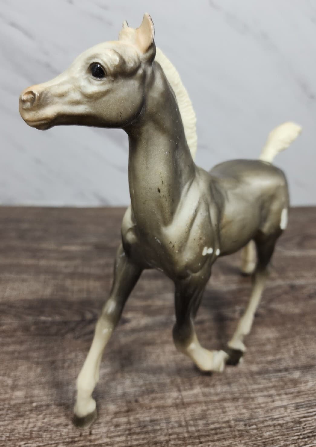 VTG Breyer Running Foal Gray Called Smoke White Points Horse Early 1960’s 7” 3