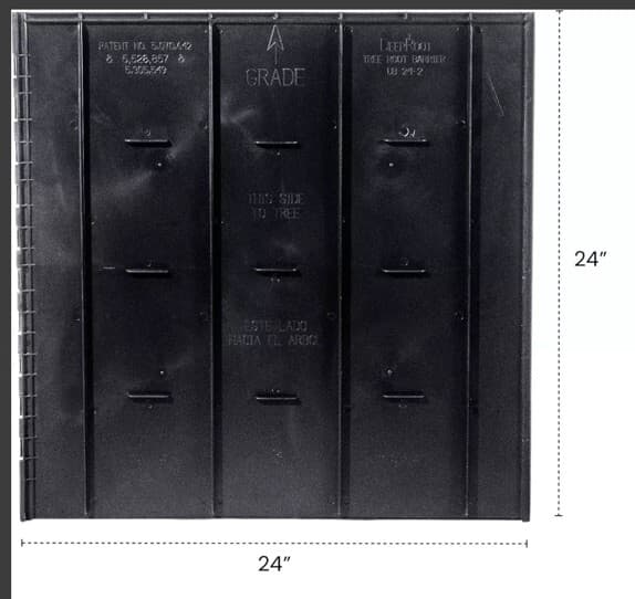 DeepRoot UB 24-2 Tree Root Barrier Black 20 Panels 24”x24”