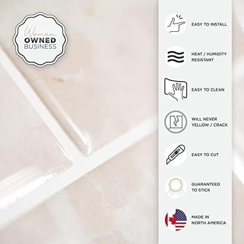  Peel and Stick Backsplash - Sheets of 10.95" x 9.70"  Pack of 10 Beige, Marble 5