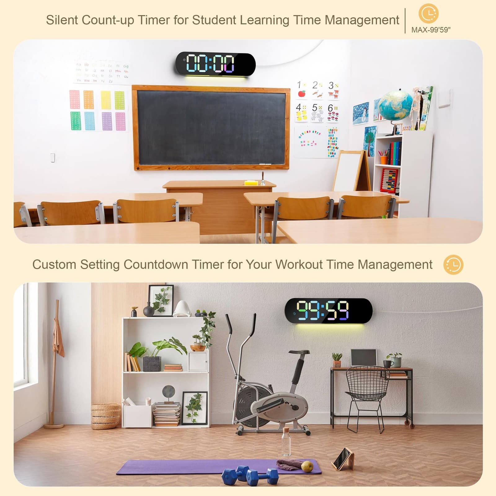 13.7 Inch Wall Clocks, Large Digital Wall Clock with Timer Remote Control Aut... 2