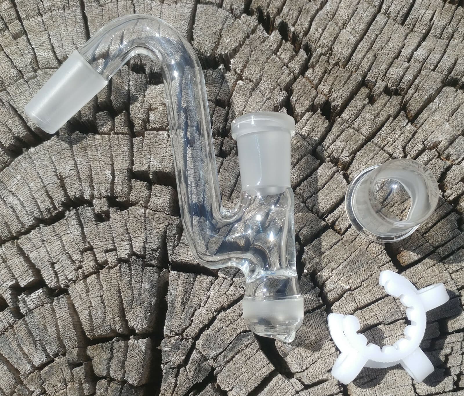 14mm Female - 14mm Male 45 Degree Glass Drop Down Reclaim Removable Jar USA  5