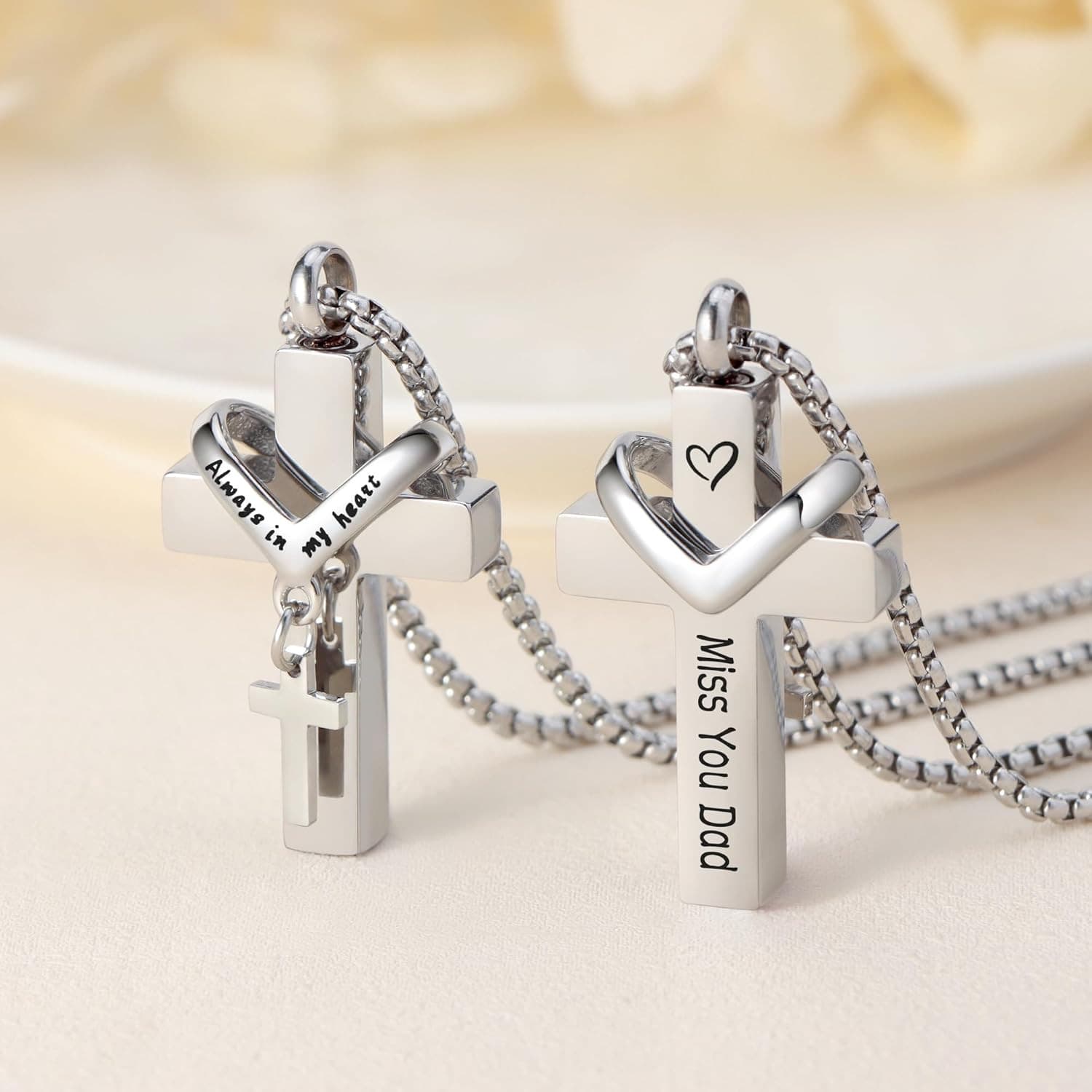 Cremation Cross Necklace for Ashes Cross Urns Locket Pendant Ashes Holder Stainl 3