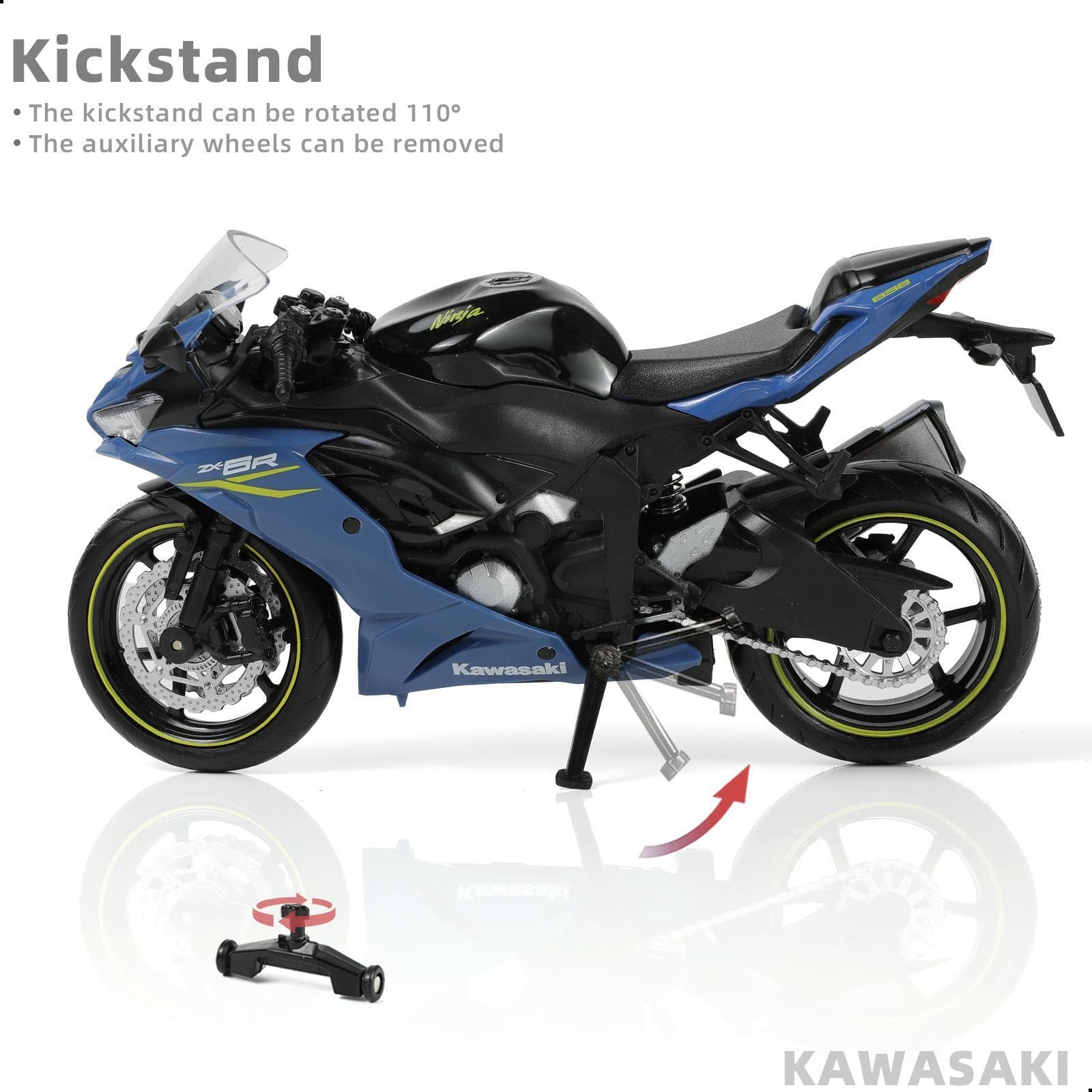 1/12  Ninja Motorcycle Model Toy Mini  Christmas Gifts  Alloy Metal Blue 5