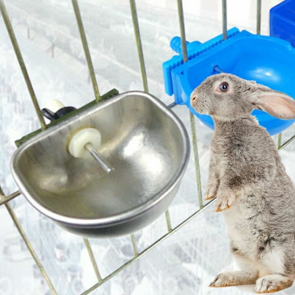 10 Pack Small Stainless Steel Rabbit Watering Cup Bowl Farm Automatic Water 6