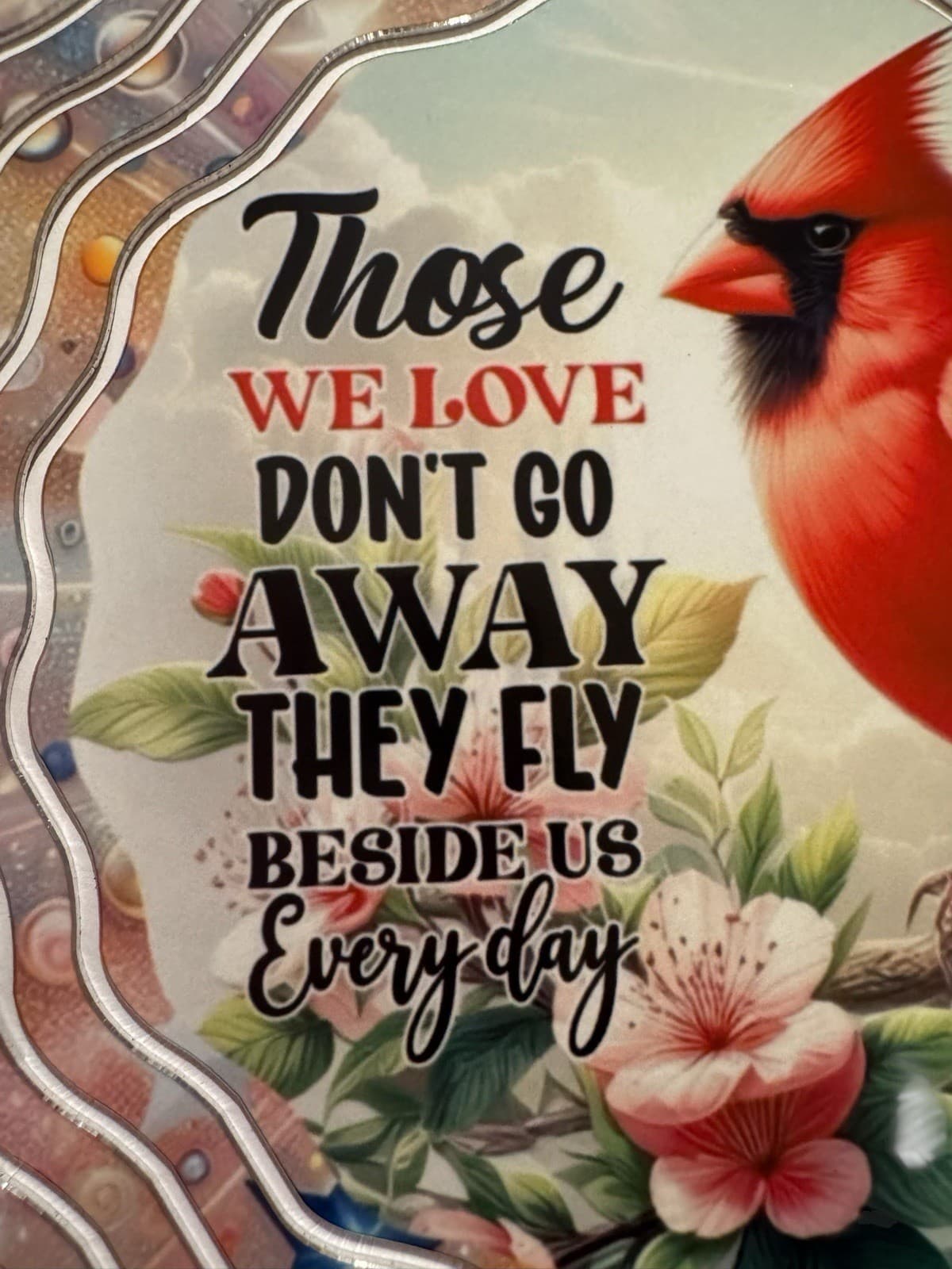 Cardinal Birds 8" Aluminum Wind Spinner Red 4