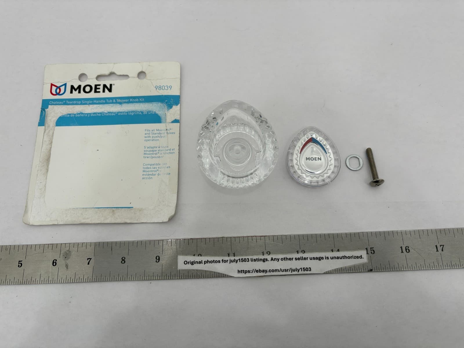 NEW Moen Chateau Teardrop Single Handle Tub/Shower Knob - 98039 (open) - READ!!