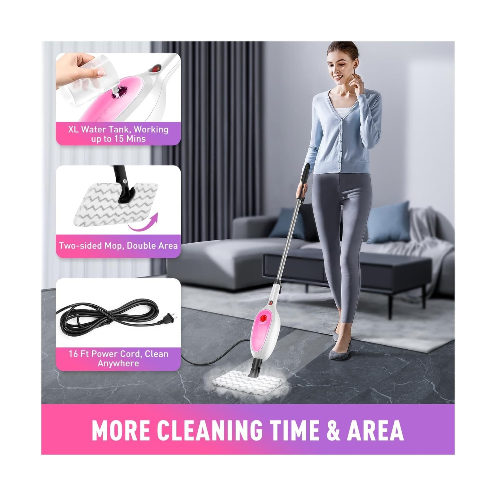 Steam Mop, Detachable Handheld Steam Cleaner with 10-in-1 Multipurpose Access... 6