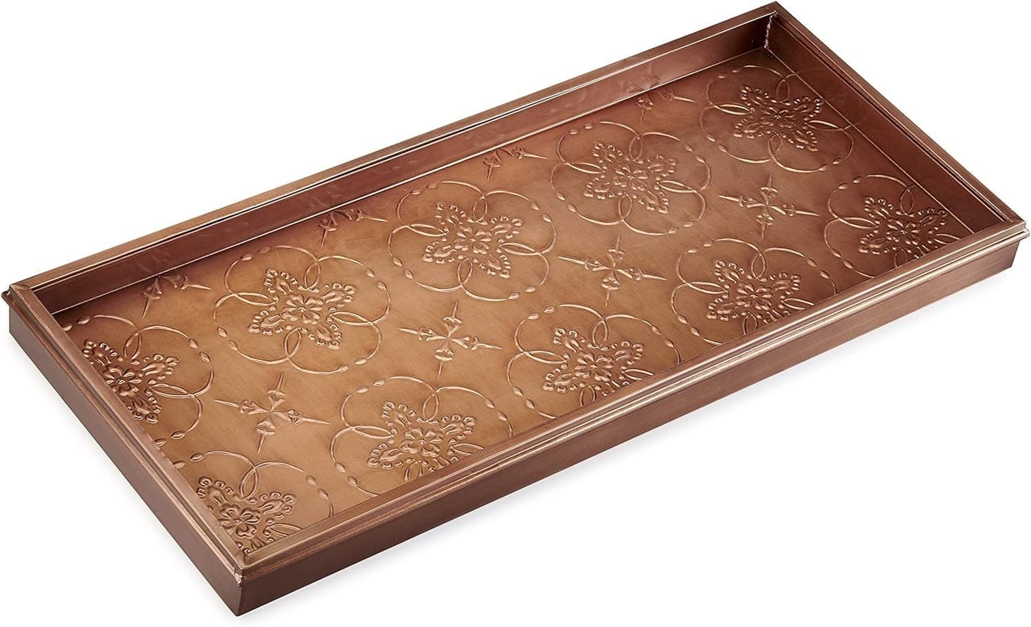 Spacious 30” Copper Boot Tray with Anti-Slip Design - Perfect for Entryways 3