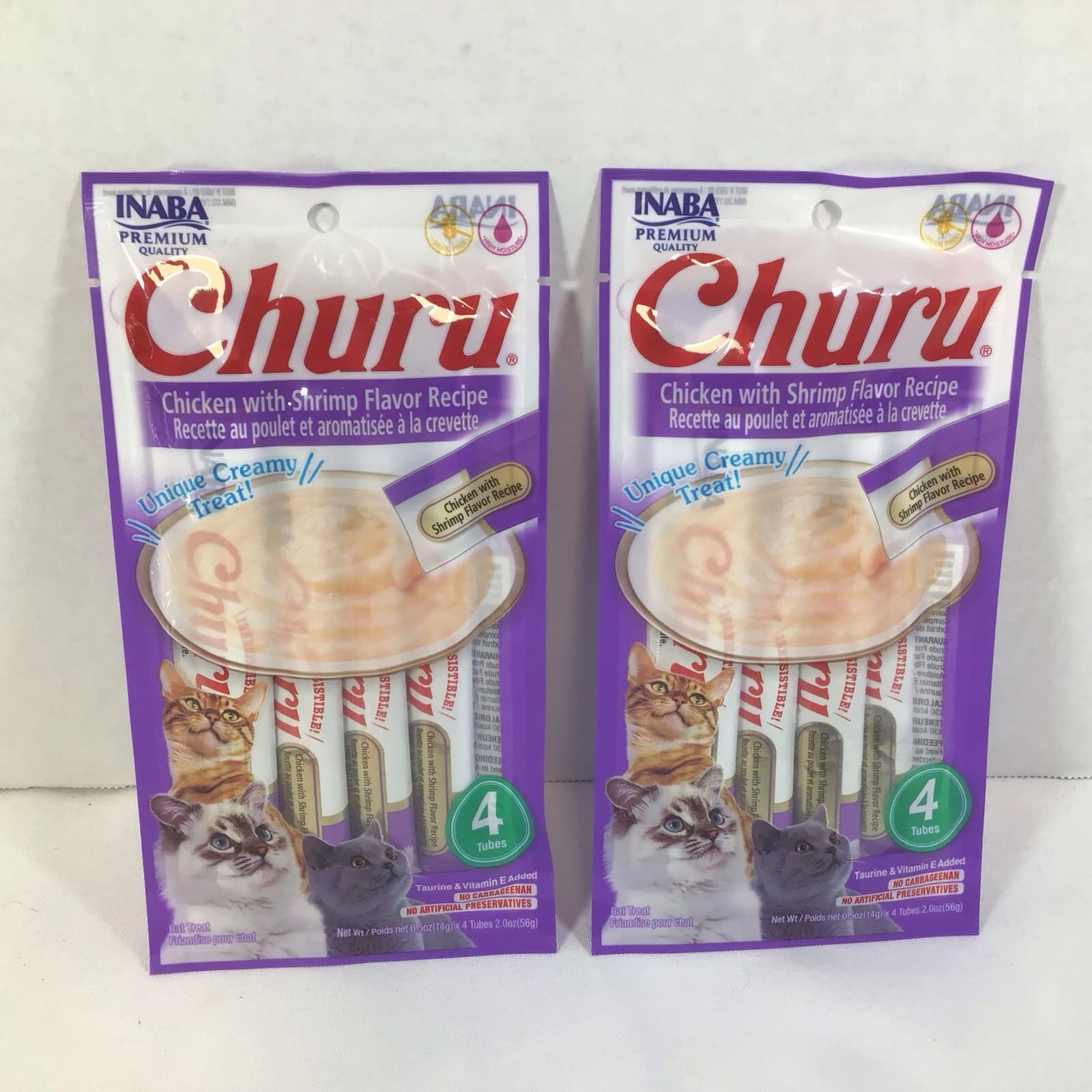 INABA Churu Lickable Purée Natural Cat Treats Chicken with Shrimp Recipe