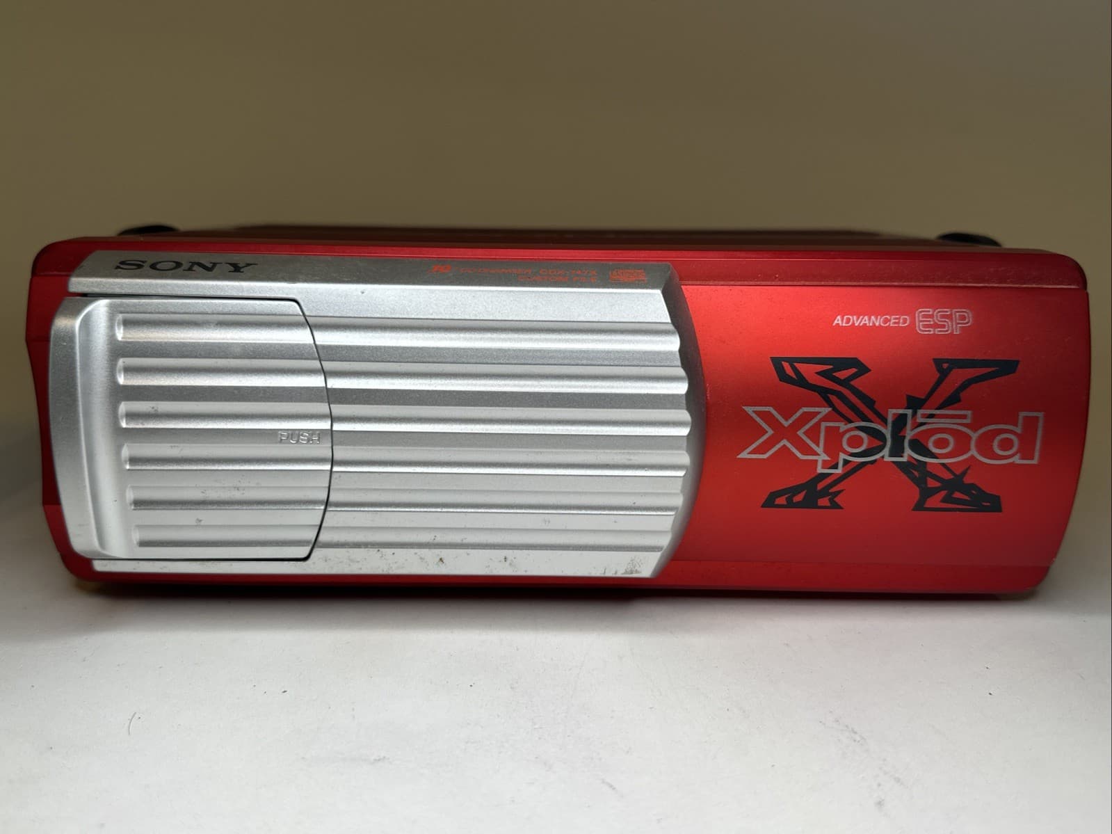 Sony Xplod CD Changer 10-Disc Custom File CDX-747X Red Car Audio Unit Untested