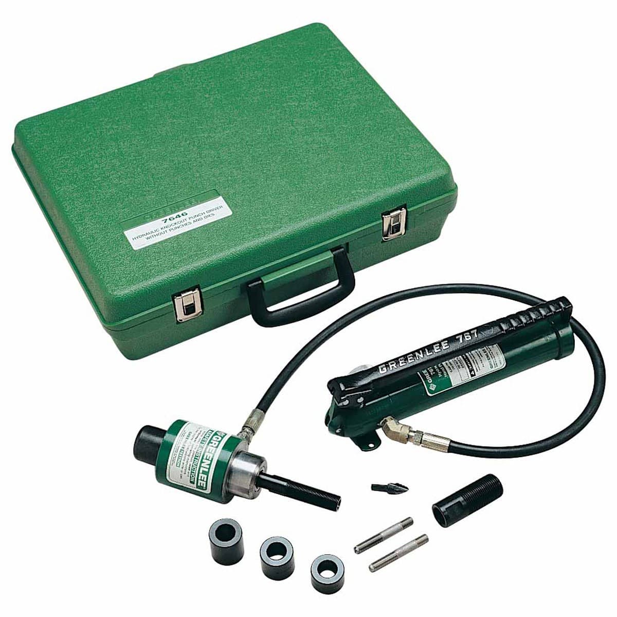 Greenlee 7646 Ram & Hand Pump Hydraulic Knockout Punch Driver Kit 3