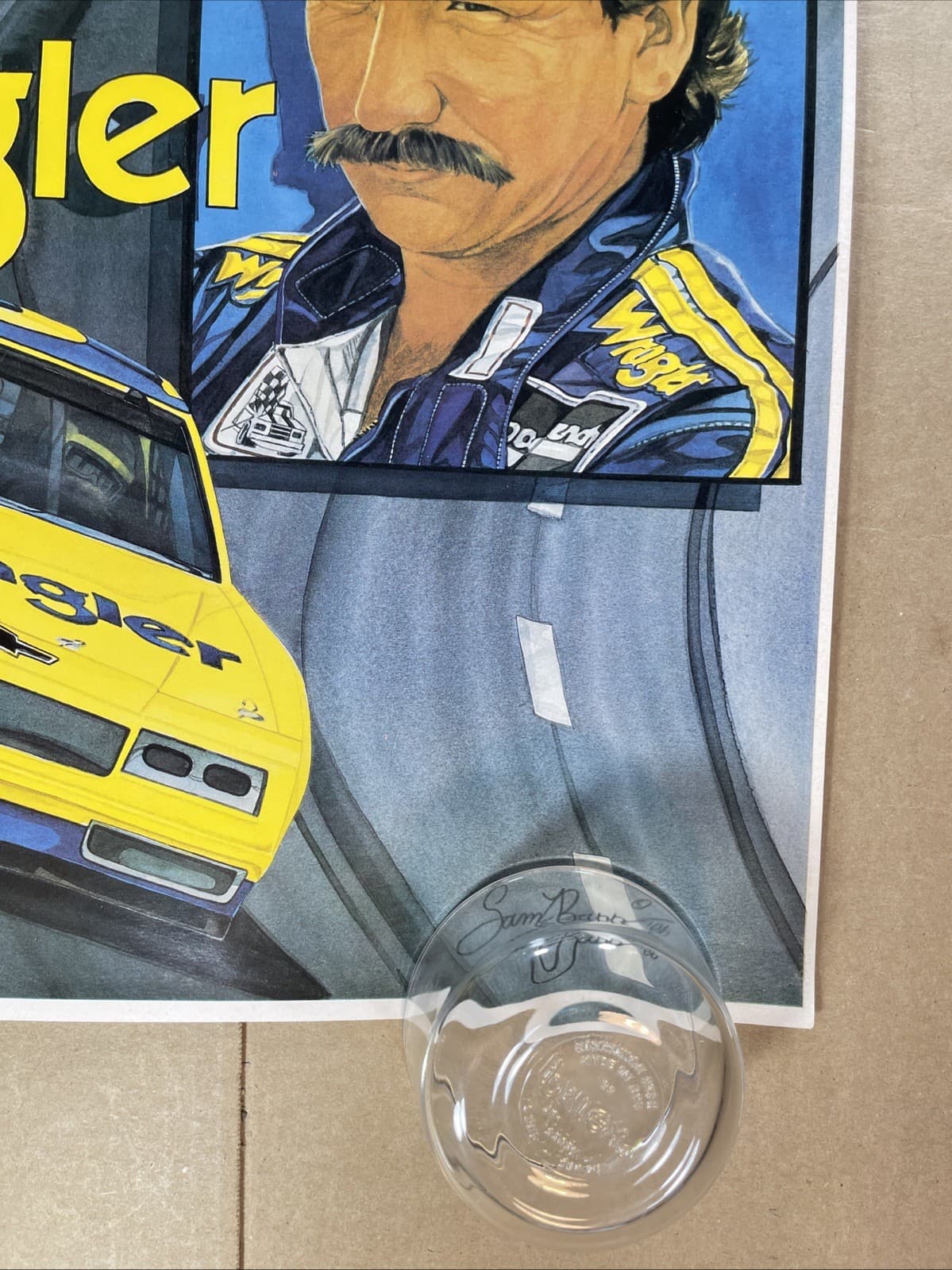 Dale Earnhardt Sr Lithograph Poster Vintage Sam Bass Wrangler Winston Cup 16G49 6