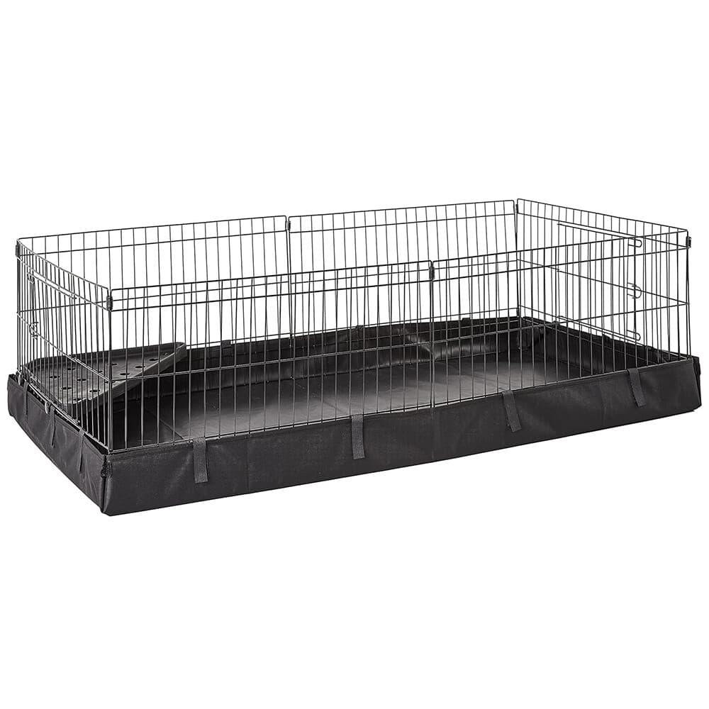 118.5L Black Canvas-Bottomed Pet Cage for Guinea Pigs, Hamsters & More 47x14x24" 5
