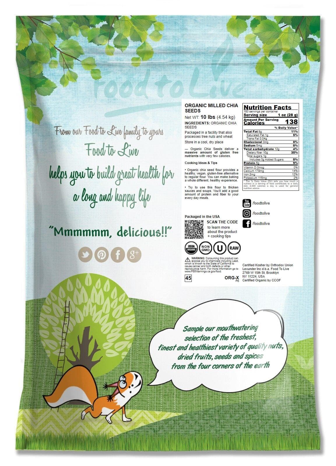 Organic Chia Seeds Powder — Non-GMO Meal, Ground Raw Chia Seeds, Cold Milled 2