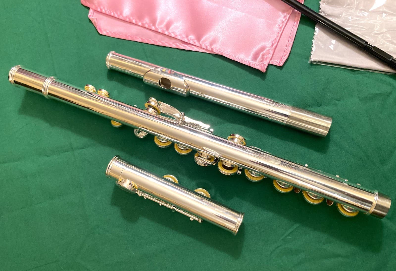 Silver Plated Student Model Flute-Open Hole, C Foot Split E-with Accessories! 4