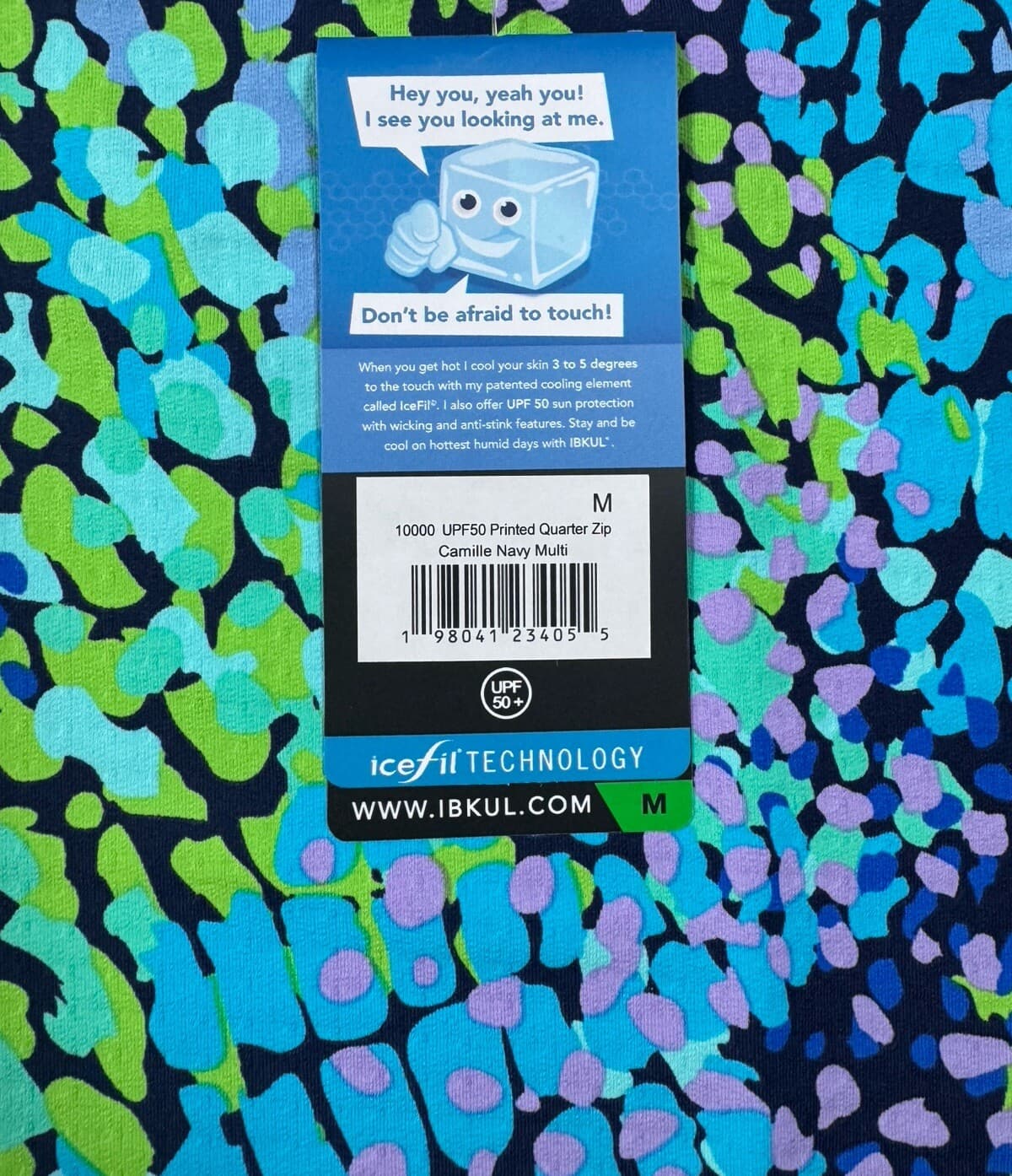 NWT IBKUL Golf Tennis 1/4 Zip Pullover Shirt S M Printed Longsleeve O1 4