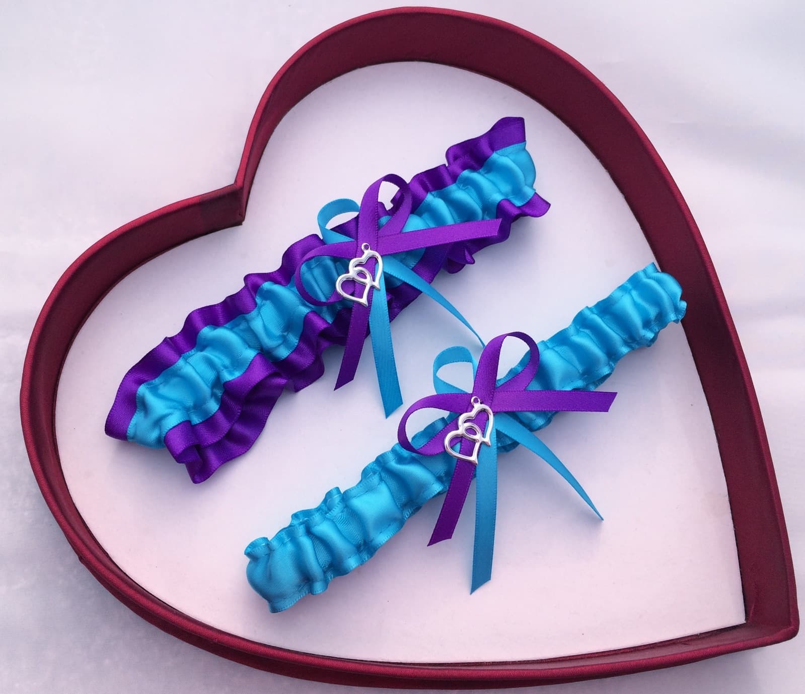 NEW Sexy Bridal Wedding Garters Turquoise Purple Prom GetTheGoodStuff A+ Hot