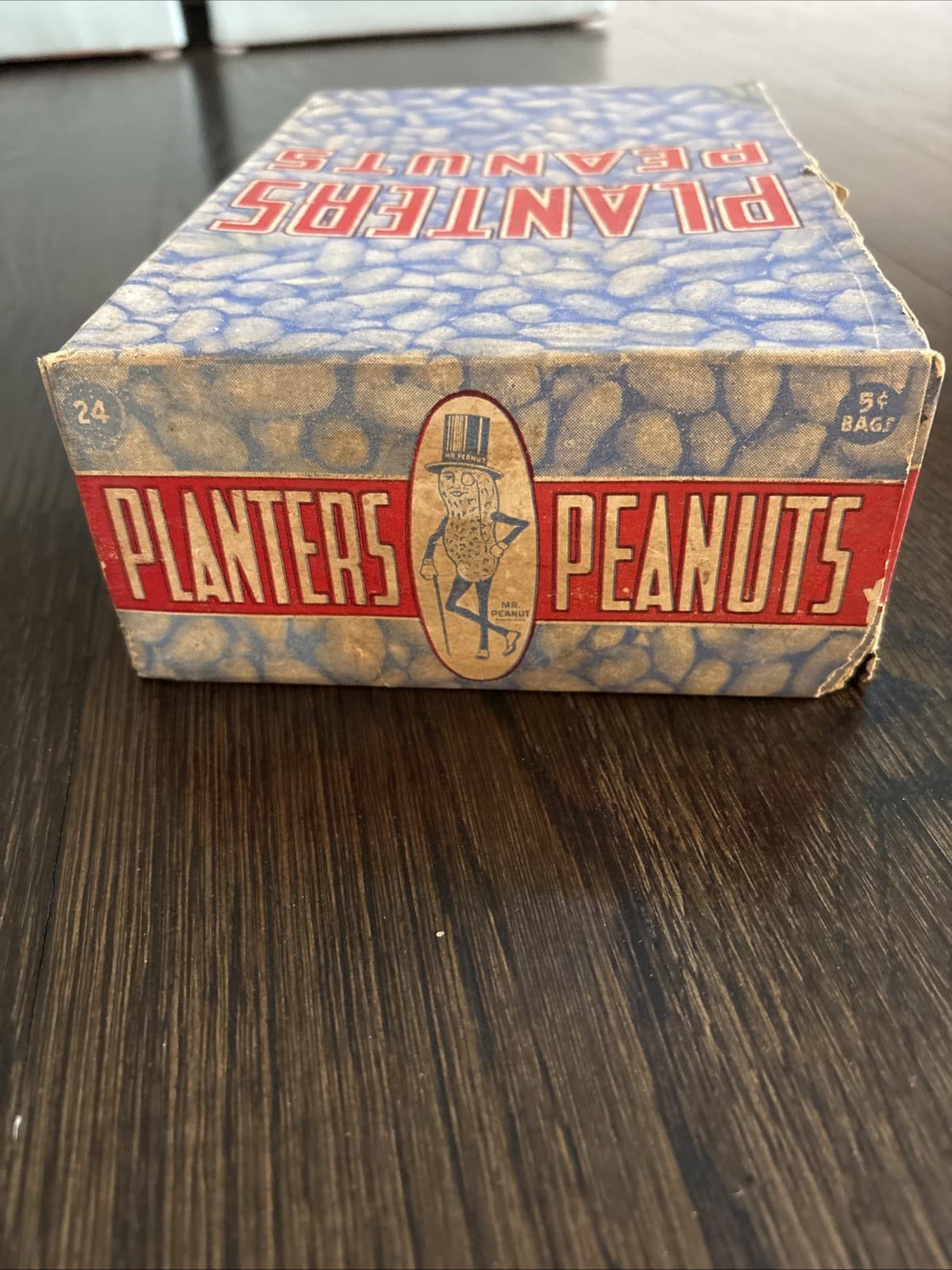 Vintage Planters Peanut Mr Peanut Cardboard Display Box Red White And Blue 4