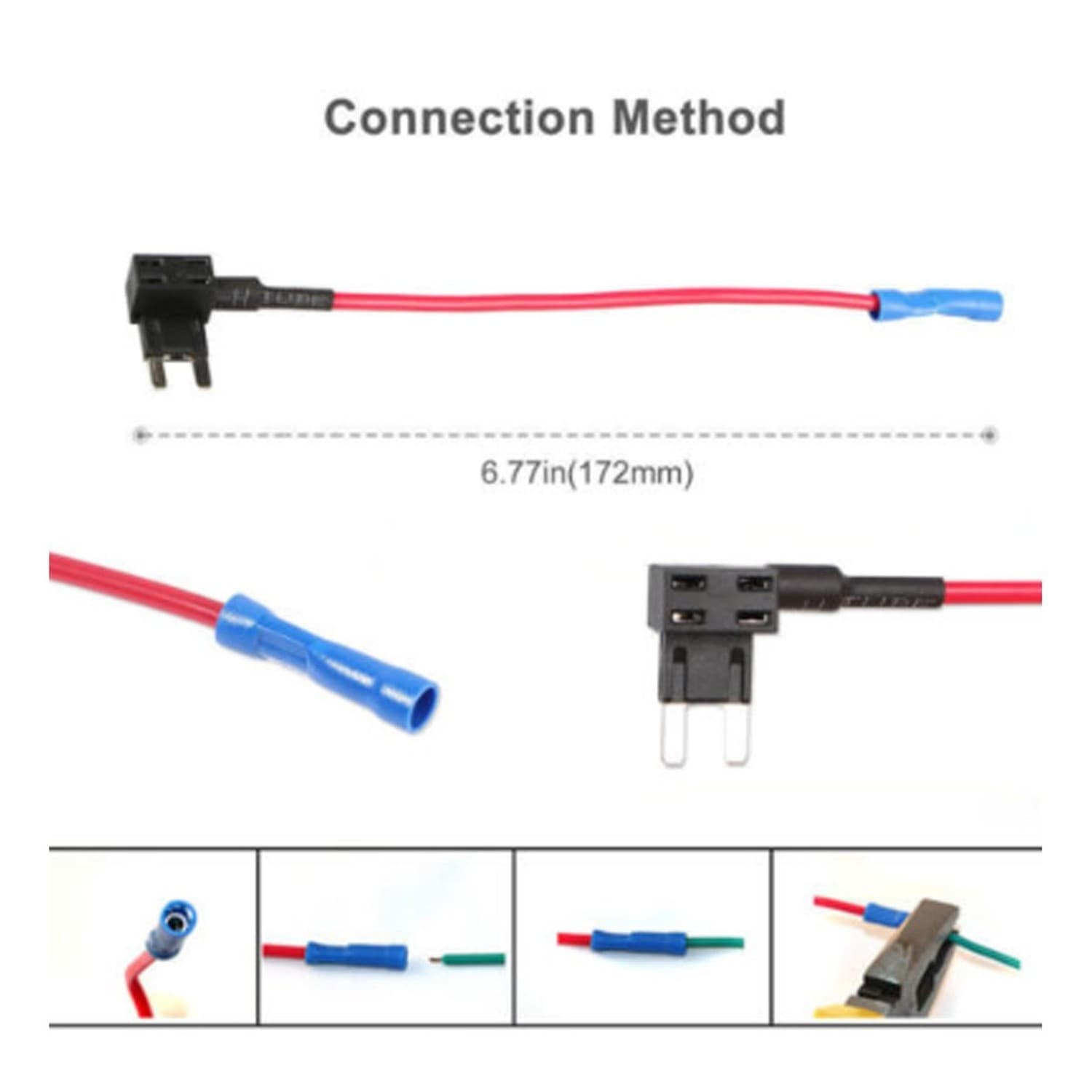 ZOOKOTO 12V Car Add-A-Circuit Fuse 10A TAP Adapter Small ATO ATT Blade Fuse H... 2