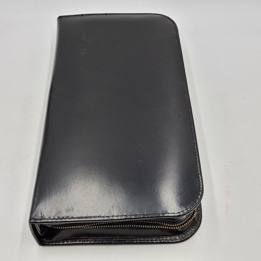 Vintage 60s Noymer Black Travel Vanity Grooming Case Mens Leather Cowhide New 5