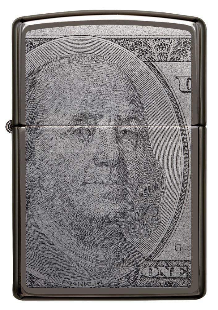 Zippo Windproof 100 Dollar Bill Lighter, Currency Design, 49025, New In Box