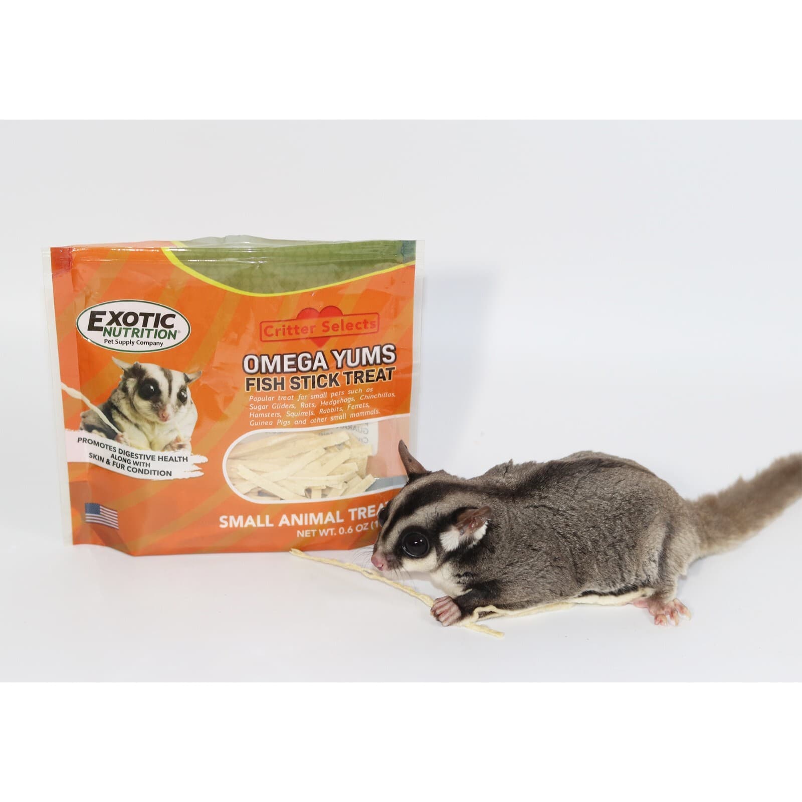 Omega Yums Fish Stick Treat for Sugar Gliders Hamsters Squirrels Rats and More! 3