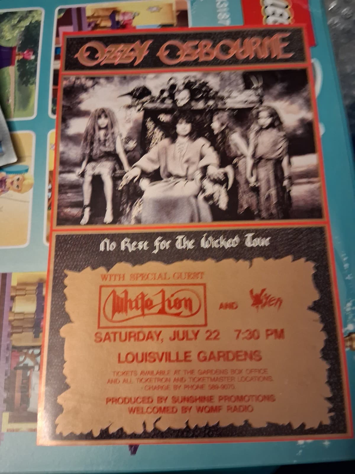 Ozzy Osbourne Original Louisville Gardens Concert Poster  2