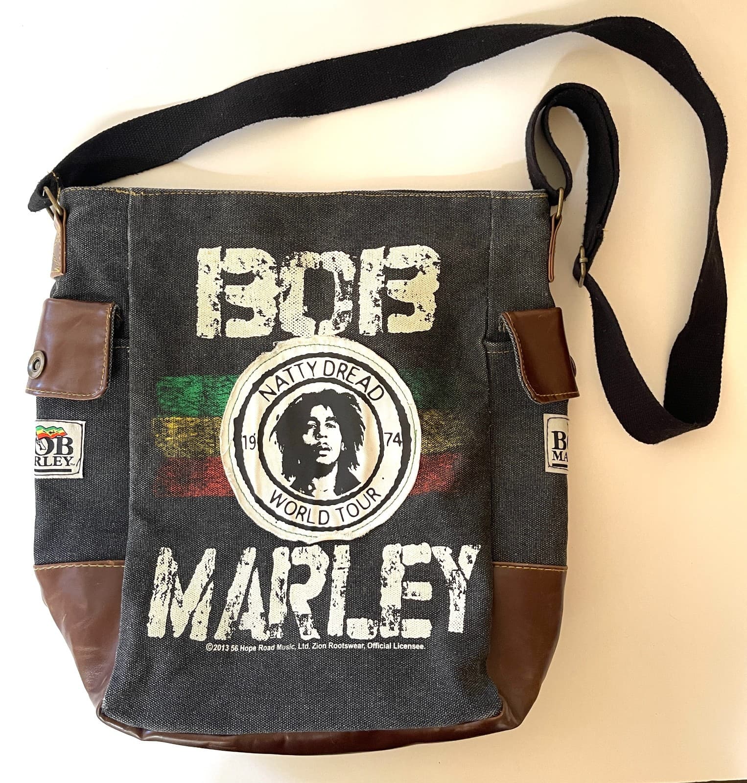 Bob Marley 1974 Natty Dread World Tour Canvas Messenger Bag Tote Reggae