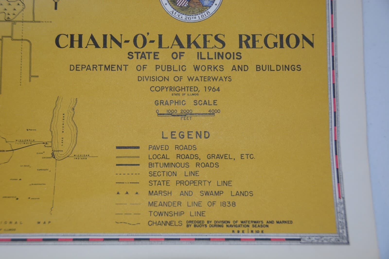 1964 Fox Chain O' Lakes Region Lake & McHenry Counties Map 3