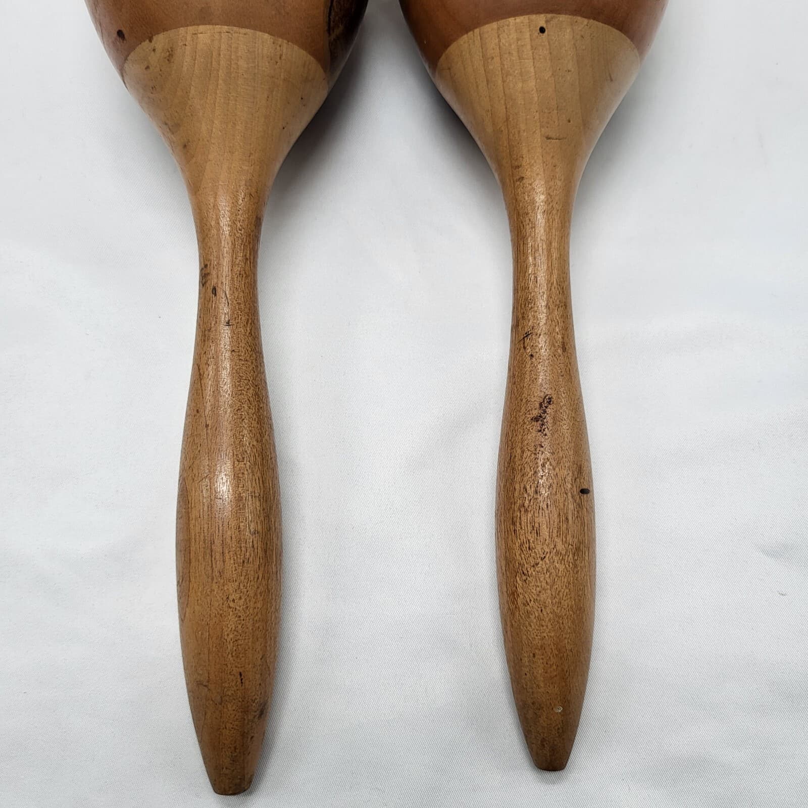 Vintage Wooden Maracas - Approx. 12" - Set Of 2 - Design Nearly Worn Off 6