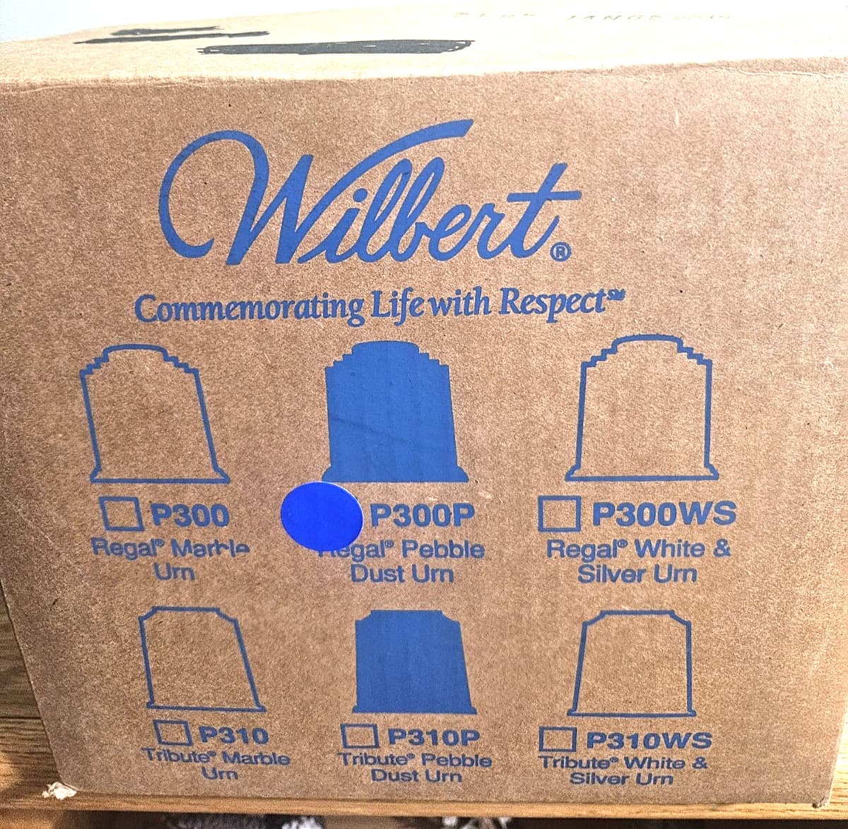 Urn Wilbert Regal Marblon Urn P300 Cremation Urn Pebble Dust Adult Size 6