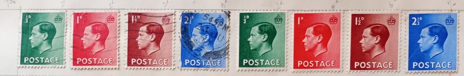 10 x Edward viii Stamps 1936