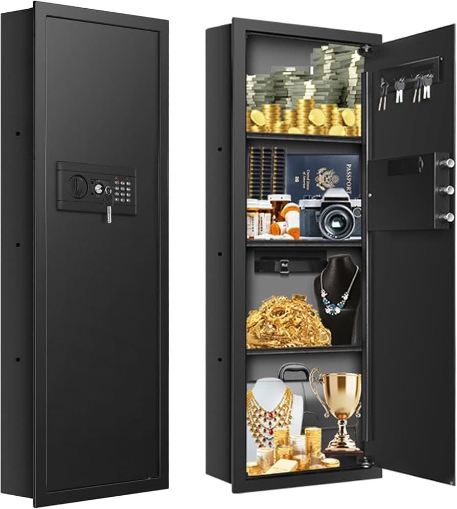 43.3”inch Tall Fireproof Wall Safes Between the Studs, with Combination Lock