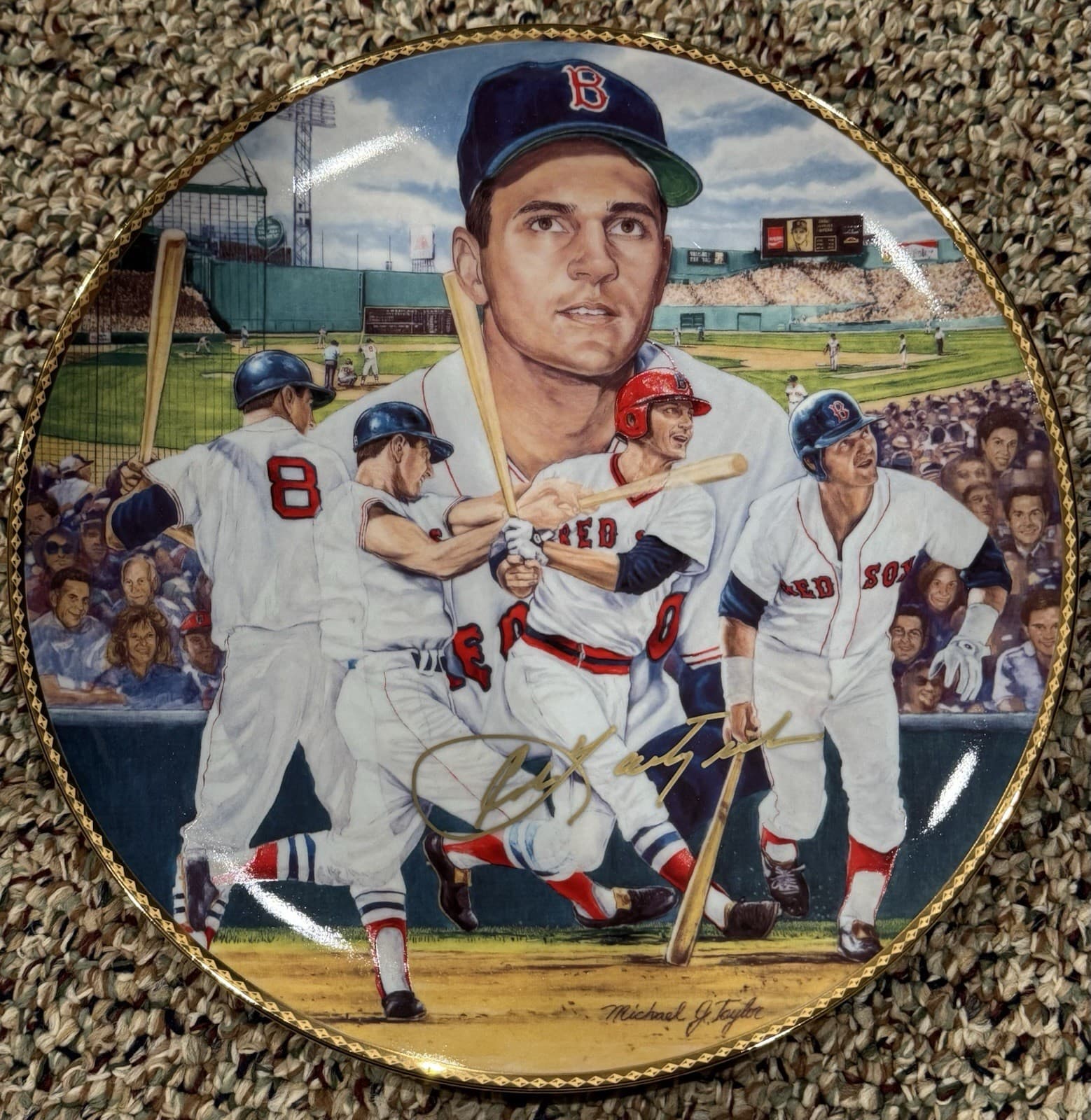 CARL YAZTRZEMSKI BOSTON RED SOX Gartlan Signed Plate Limited BASEBALL