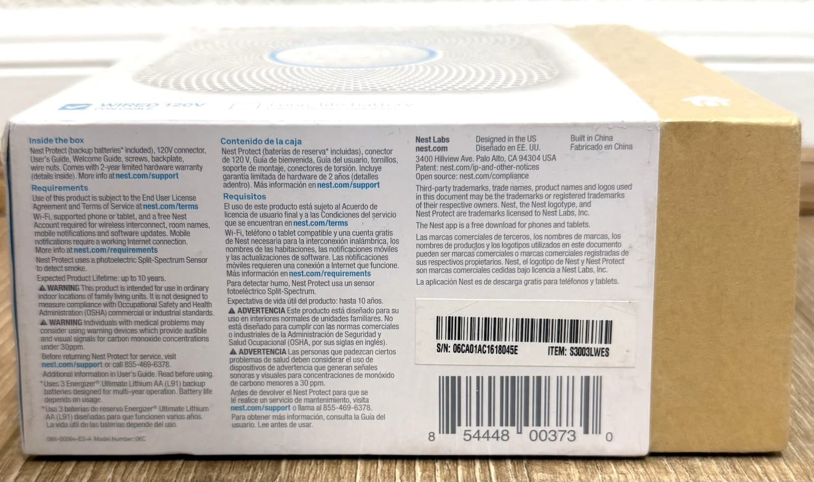 Google Nest Protect Carbon Monoxide Smoke Detector-S3003LWES-wired Expires 2028 4