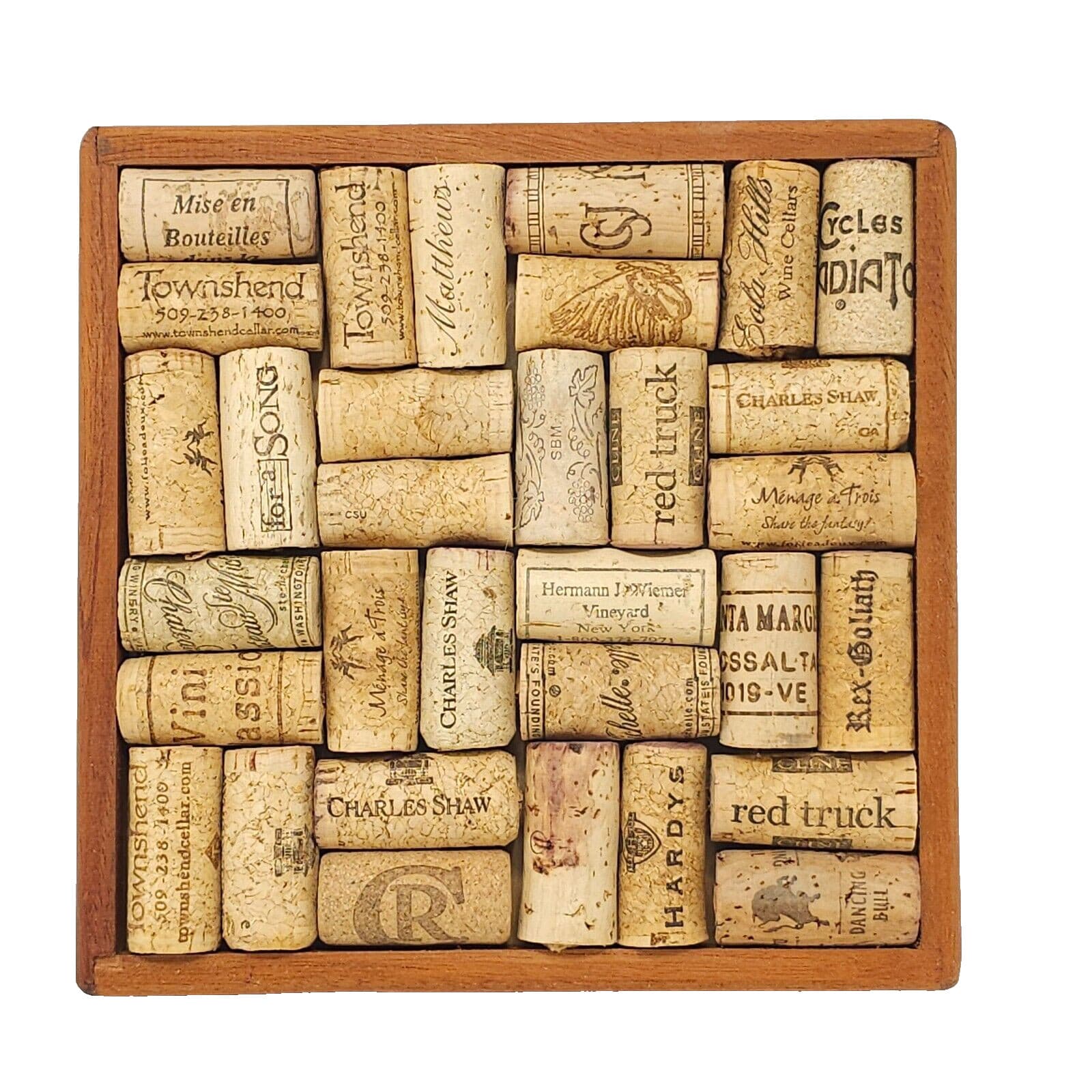 Handmade Wine Cork with Wood Frame Trivet Great Gift